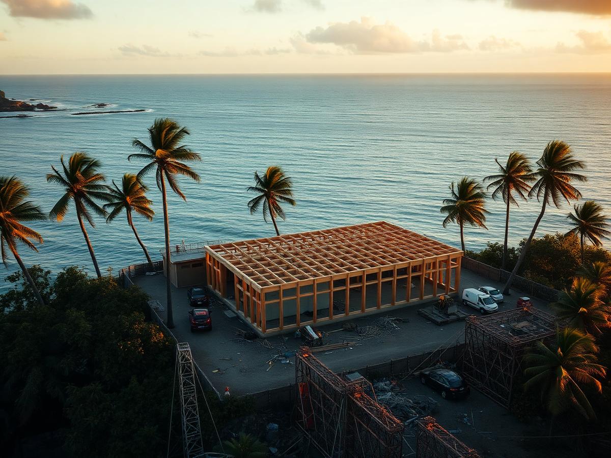 Oceanfront framing package, Rarotonga